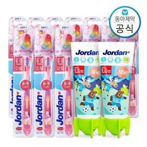 스텝 3단계 6-9세) 어린이 키즈 칫솔 10개+뉴스텝 2단계 6세 이상) 90g 치약 2개