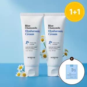 [스킨푸드][1+1]블루 캐모마일 히알루로닉 크림70ml + (증정)패드2매입1개