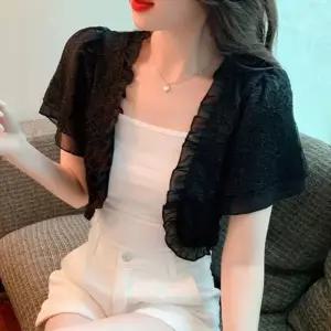 [라일리여성의류] Rly 원피스 미니 반팔 여름 볼레로 쉬폰 레이스