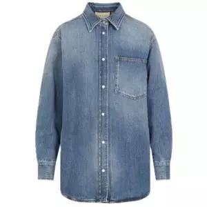 구찌 GUCCI 워시드 오가닉 데님 셔츠 자켓 772882 XDCT9 4447)