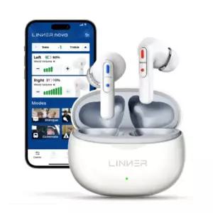 LINNER NOVA 블루투스 음성증폭기 무선 충전식 보청기 대체 소리증폭기 방수이어폰