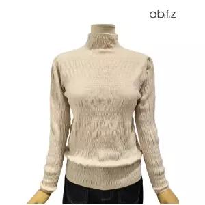 [롯데백화점]abfz 셔링 포인트 반폴라 긴팔 니트 APA1HW39A