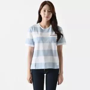 톰브라운 MUST IT_ MJS201A 럭비 스트라이프 반팔티셔츠 화이트+블루