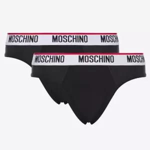 모스키노 MUST IT_MOSCHINO 언더웨어 삼각팬티 2장세트 블랙 코튼 남성팬티