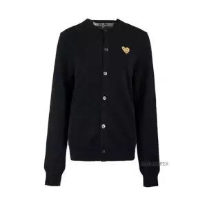 꼼데가르송 MUST IT_ FW25 공용 골드 하트 가디건 AX N049 051 BLACK