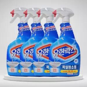 유한락스 욕실 청소용 스프레이 거품세제 750mlx4개/대용량/화장실/살균/업소/세정/위생/변기/주방/세제