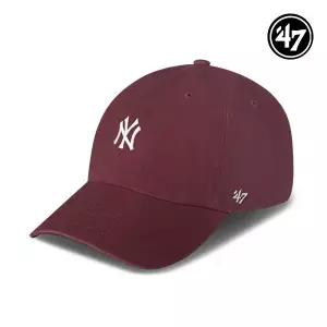 [47brand]47브랜드 뉴욕 양키스 NY 스몰 로고 MLB 엠엘비 볼캡 야구 모자 다크 마룬 B-BSRNR17GWS-KM