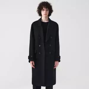 [STCO]더블 브레스티드 WOOL 코트 블랙 오버핏 SCTUD73OSB_P415090982