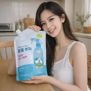 온더바디 코튼풋 발을씻자 풋샴푸 리필 500ml 레몬 4개