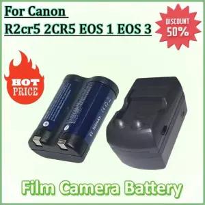 R2cr5 2CR5 EOS 1 3 충전식 리튬 필름 카메라 용 새 6V 배터리 검정/흰색 + 충전기