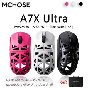 MCHOSE A7X 울트라 무선 3모드 게이밍 마우스 PAW3950 마그네슘 합금 TI 센서 오므론 광학 8000Hz 초고주파