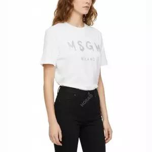 MSGM MUST IT_엠에스지엠 글리터 브러쉬드 로고 반팔 원피스 3441MDA510G 237002 01)
