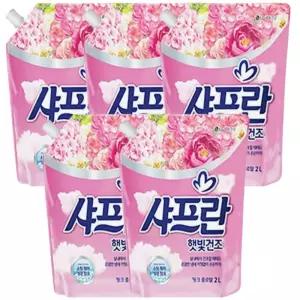 LG생활건강 샤프란 섬유유연제 햇빛건조 핑크플로랄 2L X 5개