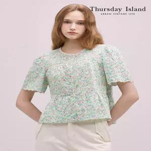 [써스데이아일랜드][Thursday Island] 플라워 자수 블라우스(T244MBL238W)