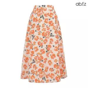 [ab.f.z] 플라워 뒷밴딩 플레어 롱 스커트 (AFY1QS31A)