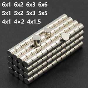 네오디뮴 자석 N35 NdfeB 영구 원형 초강력 냉장고 DIY 6x1 6x2 5x1 5x3 4x1.5 4x2