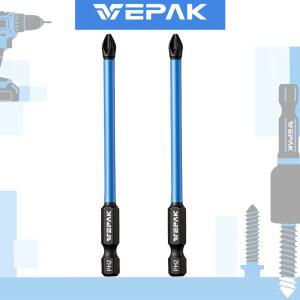 VEPAK PH2090 임팩트 S2 90MM 라이버 2PCS 스크 강철 PH2 비트