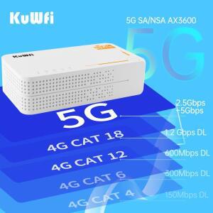 핫 고속 KuWFi 5G 라우터 X55 AX3600 6 무선 모뎀 핫 언락 CPE 카드 슬롯 포함