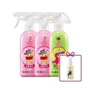 (짱구에디션) 온더바디 코튼풋 발을씻자 풋샴푸 385ml 복숭아향 2개+민트초코향 1개+증정