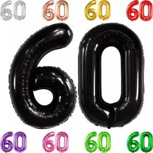 캣콘 빅 블랙 60 풍선 번호 - 40 생일 장식용 포일 기념일 파티