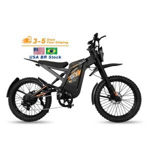 미국 BR 스톡 OUXI GT2000 전기 산악 자전거 오프로드 타이어 60V 30AH 배터리 이중 서스펜션 더트 전기자