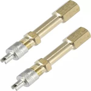 X AutoHAUX 2pcs 50mm/1.97인치 롱 황동 자동차 타이어 밸브 익스텐션 어댑터 에어 스템 인플레이션
