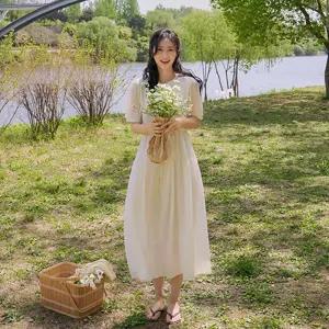 쿨링 엠보링클 스트링 퍼프원피스