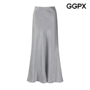 [GGPX] 새틴 롱 플레어 패턴 스커트 (GQ4SK021F)