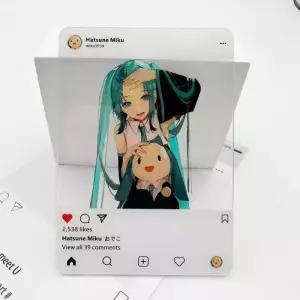 미쿠피규어 하츠네 미쿠 애니메이션 3인치 사진 소품 Diy 만화 아크릴 투명 카드 컬렉션
