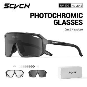 SCVCN 리뉴얼 광변색 선글라스 야외 자전거 사이클링 안경 수 암 MTB 도로 스포츠 등산 UV400 고글