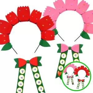MF09 카네이션 머리띠 리본 만들기 펠트 어버이날 DIY 키트 부모님선물 유치원어버이날 카네이션꽃장식
