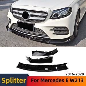 메르세데스 벤츠 E 클래스 W213 2016-2020 E200 프론트 디퓨저 스플리터 범퍼 립 스포일러 친 트림 튜닝 액