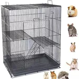 3단계 휴대가 간편한 접이식 페럿 친칠라 슈가 글라이더 쥐쥐 동물 크리터 씹지 않는 금속 운반 도구가