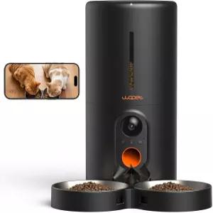 두 마리 고양이를 위한 카메라가 장착된 WOPET 자동 피더 HD 비디오 및 야간 투시 기능이 있는 6L 개