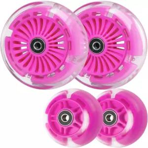 120mm LED 라이트 업 스쿠터 교체 휠 - 컬러풀 플래시 마이크로 미니 맥시 디럭스 글로브 3륜 키드 킥 4종