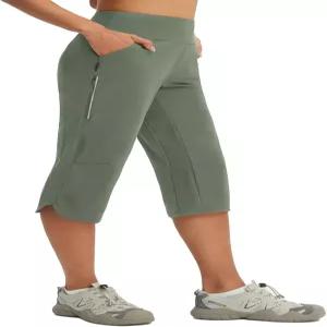발레프 여성 19인치 카프리 팬츠 경량 퀵 드라이 카고 하이킹 캐주얼 아웃도어 지퍼 포켓