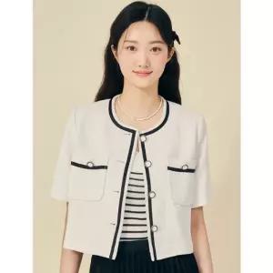 [롯데백화점]제이제이지고트 테이프 라인 라운드넥 크롭 재킷(GP5P0JK501)
