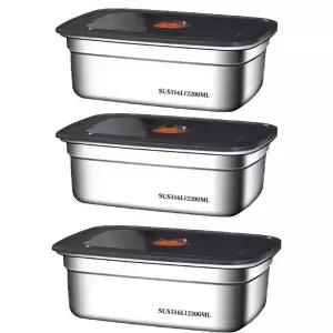 테온셀 1+1+1 스텐 밀폐용기 반찬통 보관용기 2200ml 행사 중