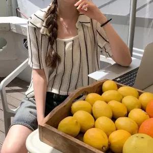 [옷자락]여성 레이스 끈 나시 니트 카라넥 세트 셋업 스웨터