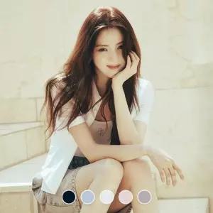 백화점 지오다노 여성 여름 쿨 썸머 포플린 면 크롭 반팔 셔츠 345515