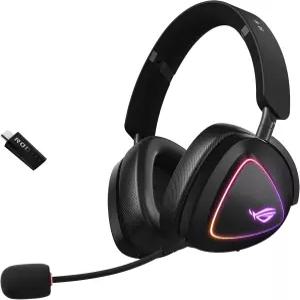 탈착식 마이크가 장착된 ASUS ROG 델타 II 무선 게이밍 헤드셋 트라이 모드 BT 2.4GHz 3.5mm 티타늄 도금