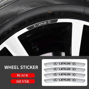 4pcs 자동차 휠 림 스트립 스티커 배지 장식 데칼 호환 렉서스 LS LC IS350 ES300h NX350h RX 용