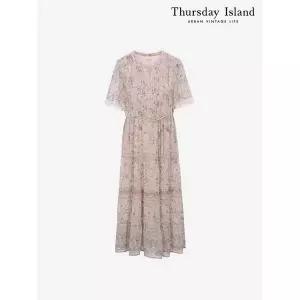 [써스데이아일랜드][Thursday Island] 보더쉬폰 플라워 롱 원피스(T244MOP242W)