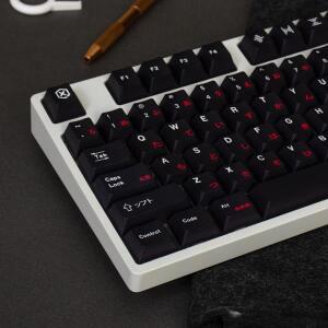 GMK WOB 빨간색 키릴 PBT 129 염료 승화 체리 프로필 캡 기계식 용 일본 성격