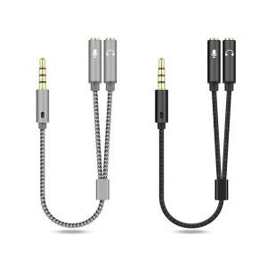 헤드셋 어댑터 헤드폰 마이크 Y 분배기 케이블 3.5mm AUX 스테레오 오디오 수-2 암 별도 플매트 카펫 러그