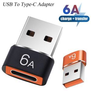 6A USB To Type-C OTG 변환기 3.0 남성-Type C 여성 어댑터 samsung 호환 Xiaomi PC 차량용 충전 커넥터 액