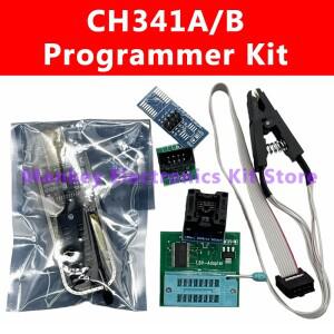 CH341A/B 프로그래머 어댑터+SOP8 클립+SOIC8 어댑터(케이블 포함)+1.8V 어댑터 EEPROM 플래시 BIOS USB ZI