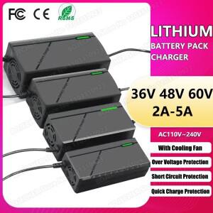 48V 36V 60V 충전기 2A 5A 10S 13S 16S 리튬 이온 배터리 팩 Ebike 스쿠터 54.6V 42V 67.2V 스마트 고속 EU