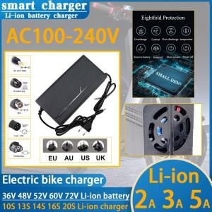 42V 54.6V 58.8V 67.2V 84V 2A 3A 5A 리튬 배터리 스마트 충전기 AC100-240V (10S 13S 14S 16S 20S 이온 셀