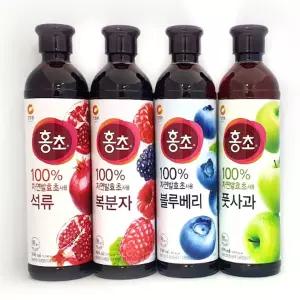 (튼튼)청정원 발효숙성 음용 식초 홍초 900ml 1개 음료 베이스 마시는 마시는사과